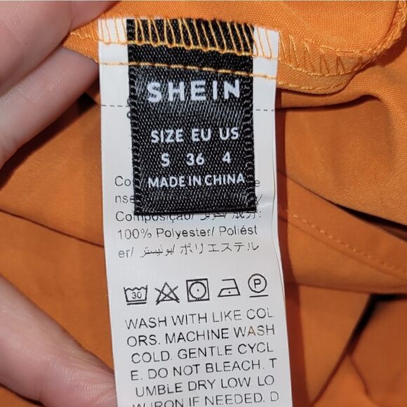 NEW SHEIN VACATION Solid Backless Camisole Sleeveless Orange Dress S 4 - Picture 8 of 9